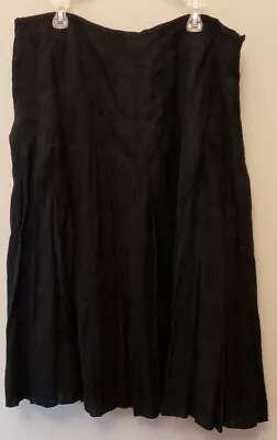 Sigrid Olsen Sweet Gardenia Linen Blend Pleated Lined Black Womens Skirt 12 NWT  • $39.50