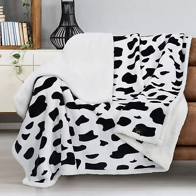 50  X 60  Sherpa Fleece Throw Blanket Soft Fluffy Dalmatian Microfiber Throw • $23.99