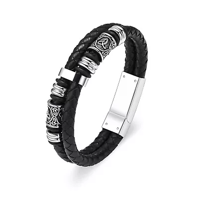 Viking Celtic Cremation Urn Bracelet For Ashes Wristband Memorial Cuff Bangle • $11.19