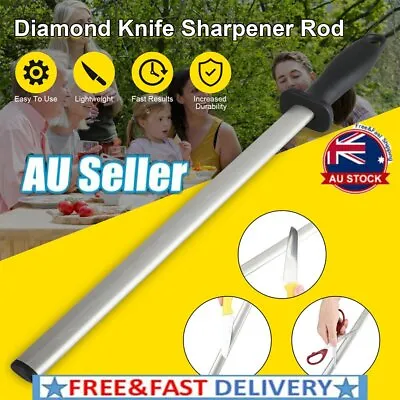 $19.93 • Buy Professional Knife Sharpener Kitchen Steel Rod Grit Diamond Sharpening Tool CG