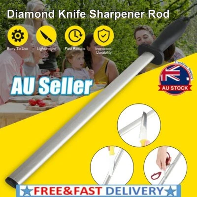 $19.93 • Buy Professional Knife Sharpener Kitchen Steel Rod Grit Diamond Sharpening Tool CG