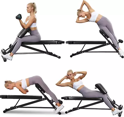 Adjustable Weight Bench Foldable Roman Chair For Full Body Workout Sit Up B... • $137.97