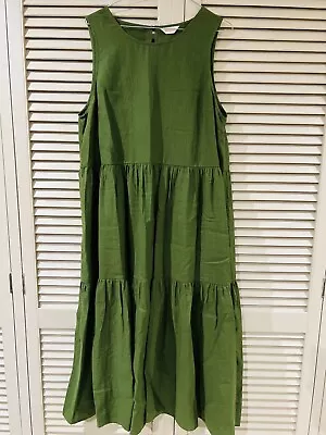 New! Pretty GORMAN Green Cotton Dress * Size 14 • $125.55