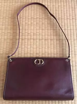 Christian Dior Vintage Shoulder Bag CD Red Women's Authentic Japan • $288.50