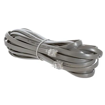 25FT Reverse Telephone Cable 6 Conductor Wire With RJ12 6P6C Plug Cord - Gray • $7.89