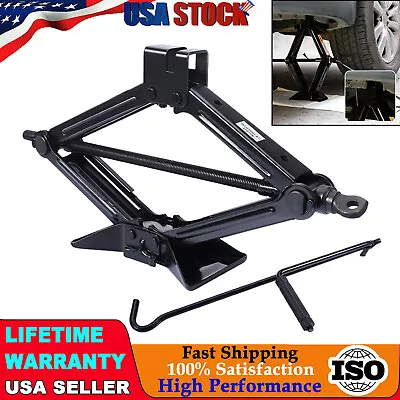 Heavy Duty 2 Ton Scissor Jack +Handle For Trailer Van Auto Garage Tire Emergency • $26.99