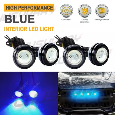 4X Round Marine Boat LED Courtesy Lights Cabin Deck Stern Navigatioin Light Blue • $9.99