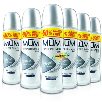 £13.79 • Buy 6x Mum Roll On Unperfumed 48H Anti Perspirant Deodorant 75ml Alcohol Free