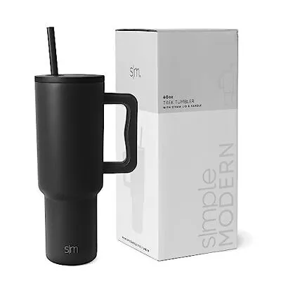 Thermo Bottle Simple Modern 40oz Water Bottle W. Handle N Straw Lid Tumbler YZ@ • $23.99