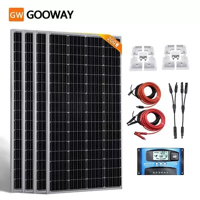 100W 120W 170W 200W Solar Panel Kit 12V With Mounting Brackets RV Caravan Camper • £131.99