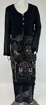 Vintage Platinum Dorothy Schoelen Moulin Rouge Artsy Skirt Set SZ S Top Skirt 8 • $99