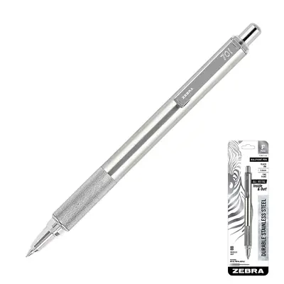 Zebra F-701 All Metal Retractable Ballpoint Pen With Knurled Grip • $11.49