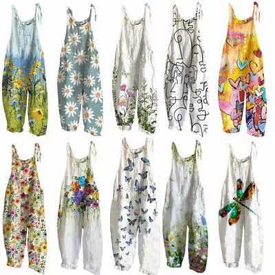 $7.69 • Buy Women Jumpsuit Overalls Casual Baggy Dungarees Playsuit Romper Bib Harem Pants~