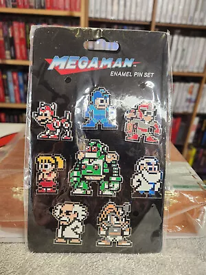 MEGAMAN Enamel Pin Set Of 8 CapCom By ThinkGeek Mail Away!! Brand New Sealed!! • $50