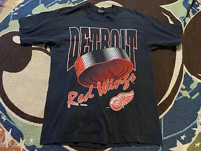 Vintage Detroit Red Wings T-shirt L Made In USA Single Stitch Rare Trench • $25