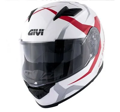 Motorcycle Helmet Integral GIVI H50.5 50.5 Tridion Vortix Red White Size L • $200.07