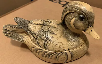 Vintage Hand-Crafted ArtTEK-Scrimshaw Duck Box • $35