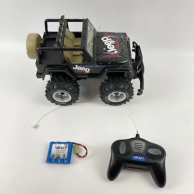 Vintage Nikko Jeep Wrangler Monster RC With Remote + Battery - UNTESTED • $29.99