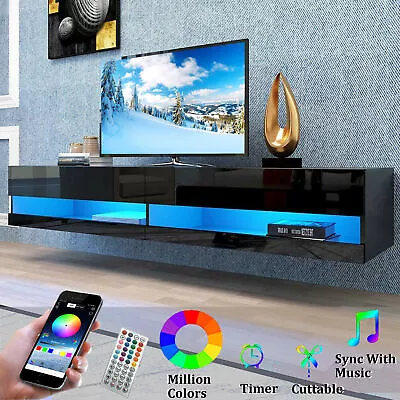 Floating TV Stand LED Wall Mounted Entertainment Center TV Console For Up 80 In • $166.24