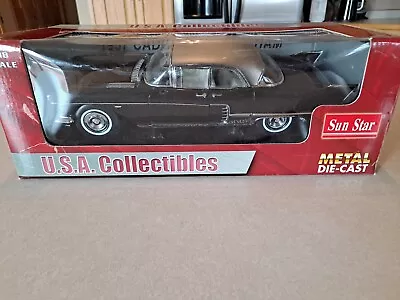 USA COLLECTIBLES Sun Star Cadillac Brougham 1957 1:18 Scale Black Missing Mirror • $79.95