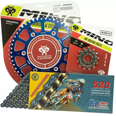 Yamaha WR450F 2003 - 2022 Mino 13T/52T MX CZ Chain & Blue Alloy Sprocket Kit • $189.95