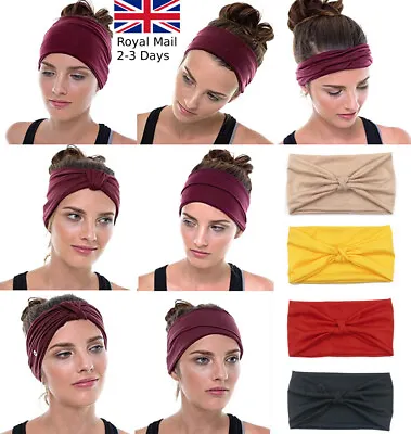 New Wide Women Sport Yoga Headband Stretch Hairband Elastic Head Wrap Turban  • £3.69