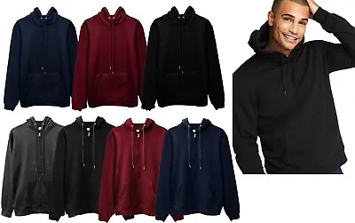 £12.99 • Buy Mens Hoodies Pullover Zipper Zip Up Top Fleece Hooded Plain Jacket Warm Jumper