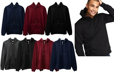 £13.99 • Buy Mens Hoodies Pullover Zipper Zip Up Top Fleece Hooded Plain Jacket Warm Jumper
