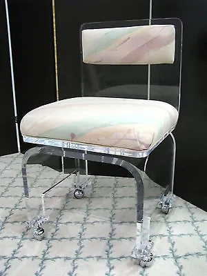 Stylish Vintage 1980's Lucite Boudoir Chair With Swivel Base High End Piece • $2895