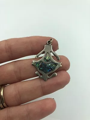 Vtg Signed 925 Sterling Silver Unique Mexico Design Pendant #87 • $18.99