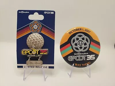 Disney World Epcot 35th Anniversary I Was There Pin 124499 With Matching Button  • $34.95