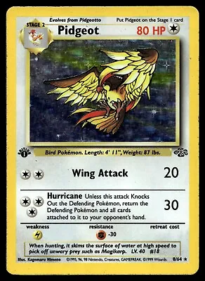 Pidgeot 8/64 Holo Jungle 1st Edition NM-DMG Vintage WOTC Pokemon Card • $69.99