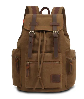 KAUKKO Men WOMEN Vintage Casual Canvas Rucksack Backpack Travel School Bag • $34.99