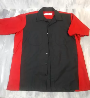 Vintage 90's FORD DEALER SS MECHANIC RED KAP WORK SHIRT UNIFORM Large • $32.10