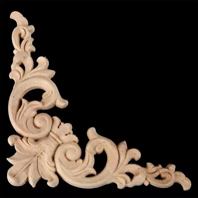 $4.87 • Buy Unpainted Wood Oak Carved Corner Onlay Applique Furniture Home Decor S/M/L