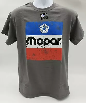 Gray T-Shirt W/ Large Red White & Blue 1972 Mopar Emblem / Logo On Front • $17.99