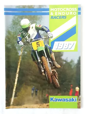 1980s KAWASAKI 'TEAM GREEN' POSTER-BROCHURE 1987 KX Motorcross & Enduro Racers • $23.02