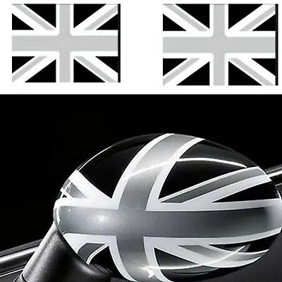 A Pairs Union Jack Black UK Flag Vinyl Sticker For BMW Mini Cooper Mirror Covers • $15.49