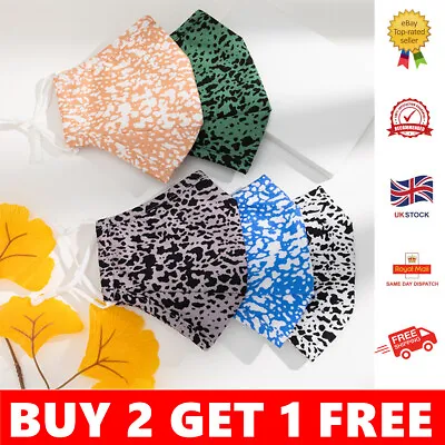 Adjustable Washable Cotton Leopard Zebra Tiger Snake Animal Print Face Mask • £3.95