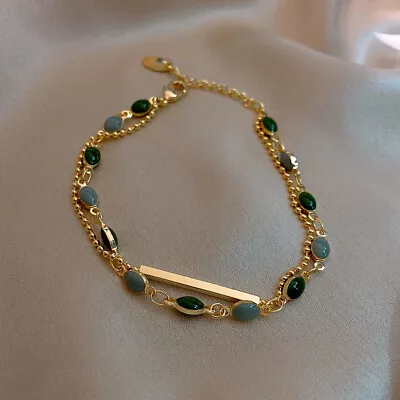 £3.68 • Buy 18k Gold Cubic Zirconia Bracelet Bangle Women Wedding Jewelry Gifts Adjustable