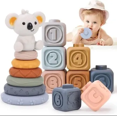 Building Blocks & Rings Stacker 13PCS Play Sets • £16.99