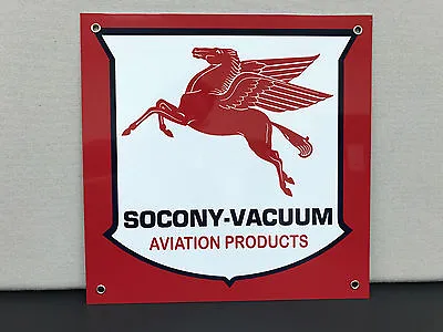 Mobil Oil Pegasus Aviation Gasoline Vintage Advertising Sign • $20