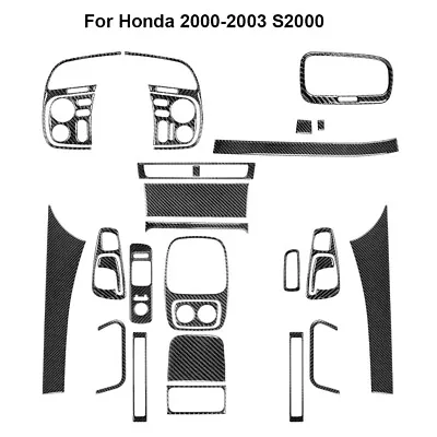 26Pcs For 2000-03 Honda S2000 Carbon Fiber Interior Full Kit Cover Trim Sticker • $80.93