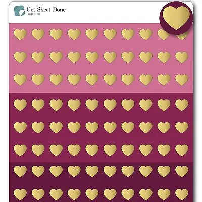 Gold Foiled Heart Stickers / 100 Mini Micro Dot Decals (1/2”) /  Color Cod... • $5.29