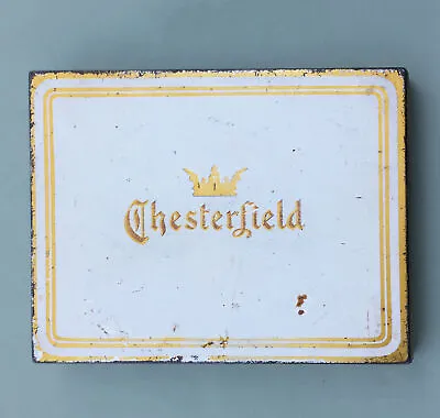 1950s VINTAGE CHESTERFIELD CIGARETTE METAL CASE TOBACCIANA - MADE IN VIRGINIA • $11.99
