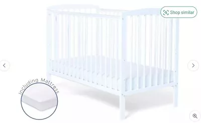 Baby Cot Bed With Mattress. White. Argos  • £60