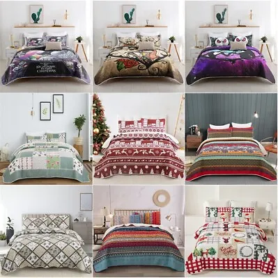 £25.99 • Buy Luxury 3 PCS Bedspread Patchwork Quilted Bed Throw Double King Size Bedding Set