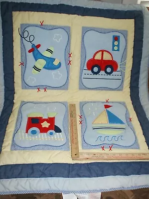 Vintage Nojo Car Pane Train Sail Boat Baby Crib Bedding Comforter Fast Shipping • $32.95