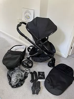 ICandy Peach 6 Cerium Designer Collection Pram Travel System Black • £499.99