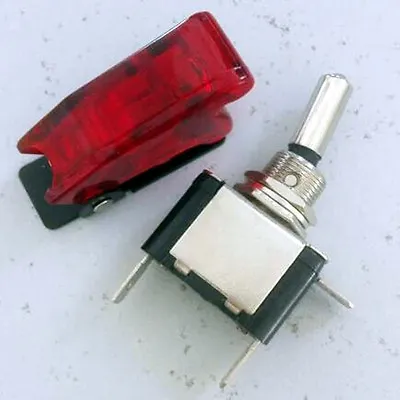 3pc On/Off Toggle Switch ASW-07D LED-Red Light Diaphanous MISSILE Cover 12V/20A  • $4.74